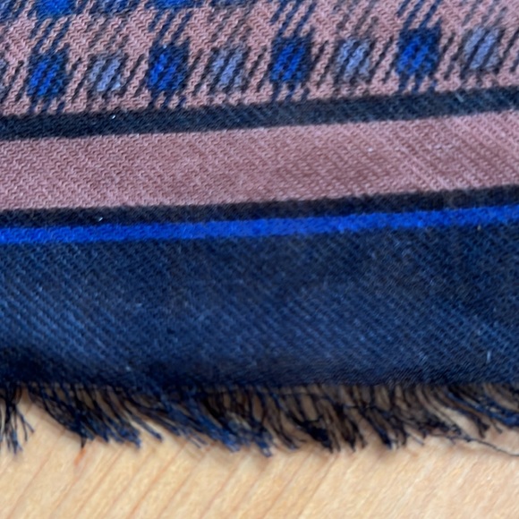 🐑Cashmere/Modal SOFT Thin Oversized Brown/Navy/Black Houndstooth Madewell Scarf - Picture 6 of 17